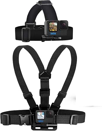 Amazon.com: Adjustable Chest Mount Harness and Head Strap for